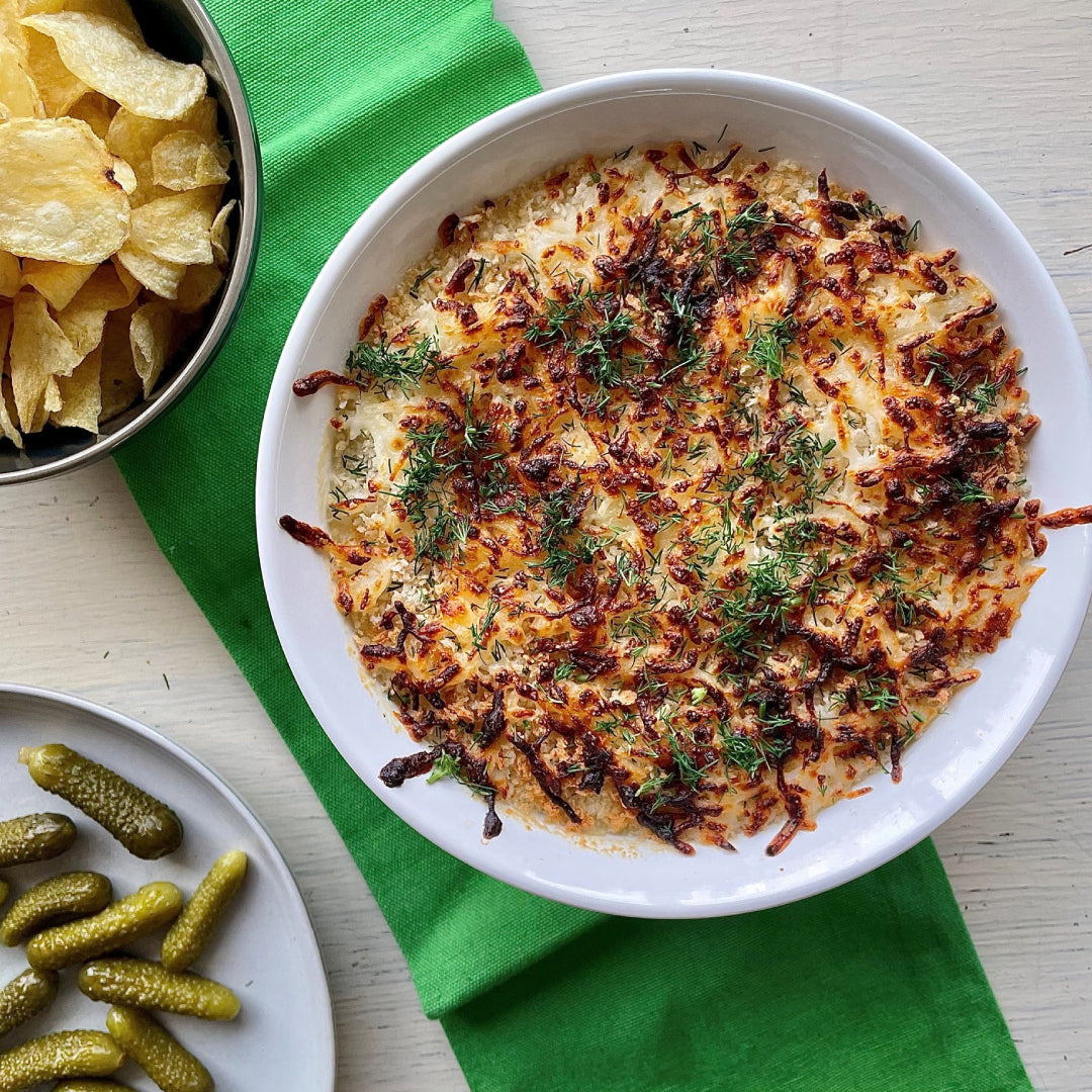 Dip de pepinillos fritos